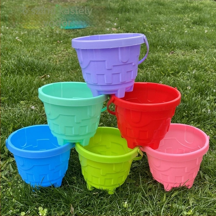 Kastély homok- és vízijáték gyerekeknek – PP anyag, strandjáték, homokozó eszköz, 4–6 éveseknek