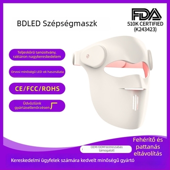 LED arcmaszk arcápoló infravörös fényterápiával, szeplők eltávolítása, ráncok csökkentése, beépített 1200–2000 mAh akkumulátor, IPX2 vízálló