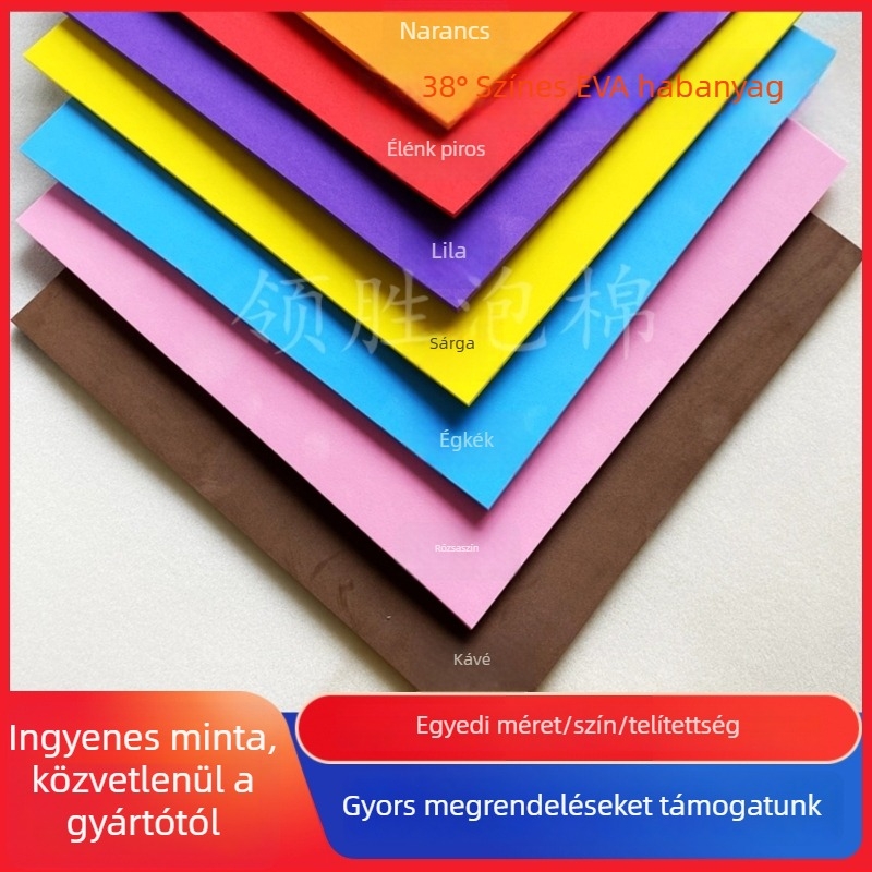 Cosplay kellékekhez EVA hablap, színes EVA anyag, sűrűség 38, kézzel készített DIY anyag