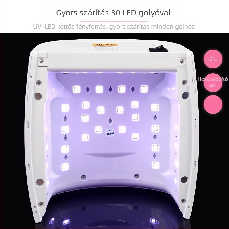 66W vezeték nélküli, újratölthető körömlámpa, modell S10, intelligens érzékelő, fototerápiás készülék