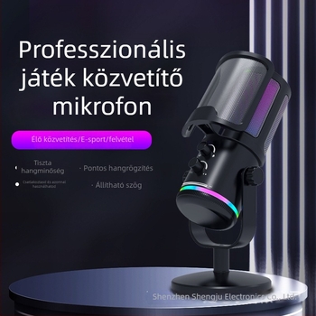 Professzionális kondenzátoros mikrofon élő játékközvetítéshez (Márka: AUDIMATRIX; Tápellátás: 5V; Akkumulátor: Nincs akkumulátor; Frekvencia-válasz: 100Hz-20kHz)