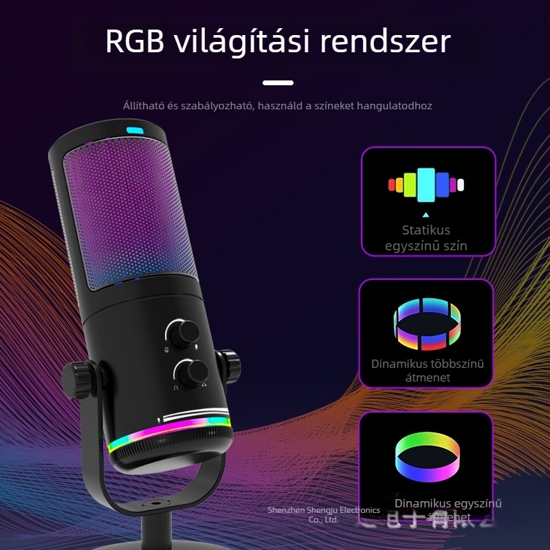 Professzionális kondenzátoros mikrofon élő játékközvetítéshez (Márka: AUDIMATRIX; Tápellátás: 5V; Akkumulátor: Nincs akkumulátor; Frekvencia-válasz: 100Hz-20kHz)