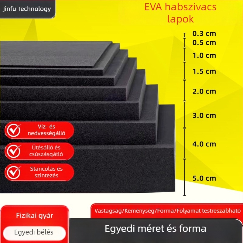 EVA hablap, nagy sűrűségű, 38°, ütéscsillapító és ütéselnyelő, 60°-os antistatikus hablemez