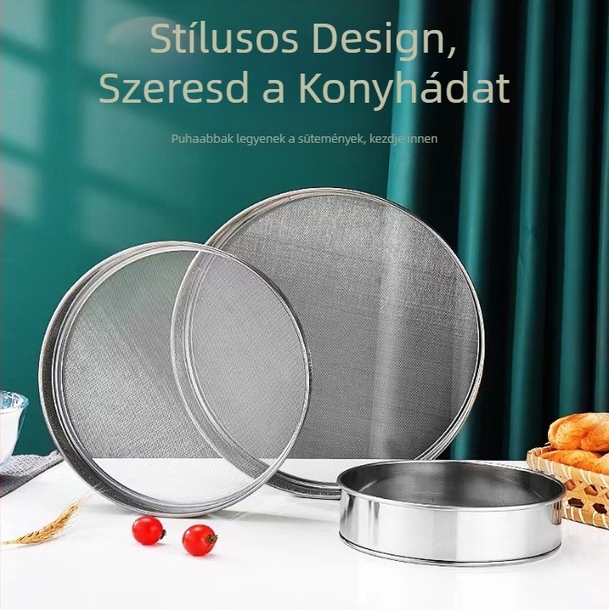Liszt-szitáló rozsdamentes acélból, finom hálóval – Friendly márka, Modern egyszerű stílus