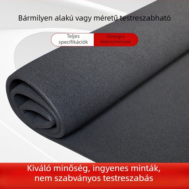 EPDM zárt cellás hablap, fekete, tűzálló, korrózióálló, hőszigetelő és rezgéscsillapító