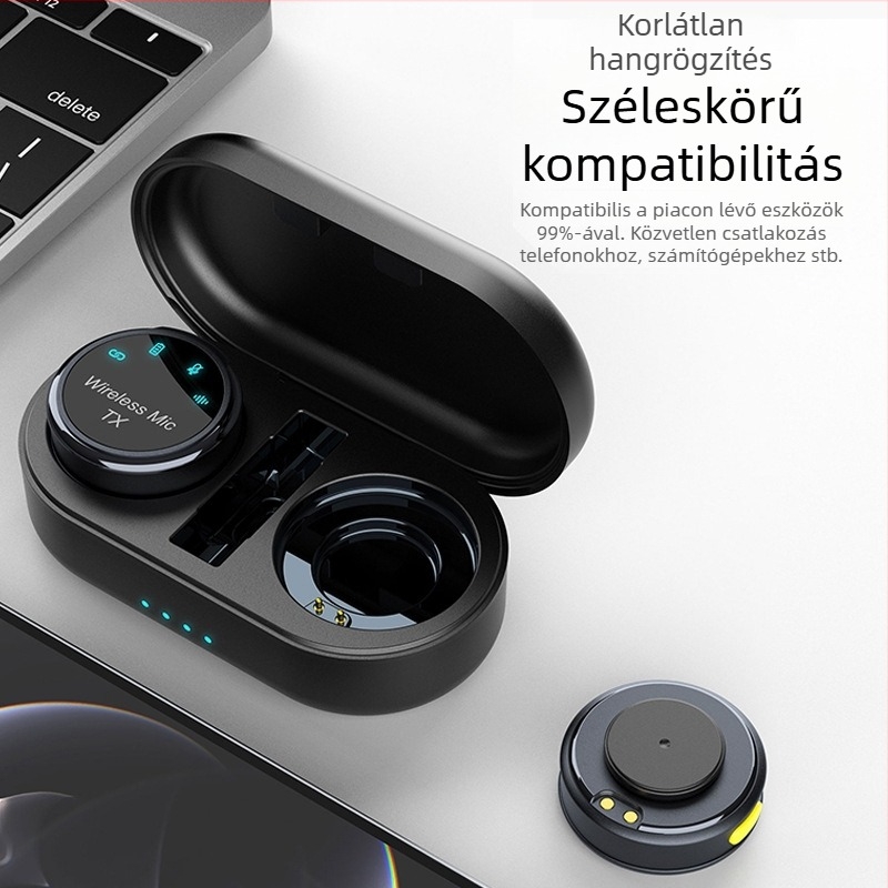 S3 Mágneses Kör alakú Vezeték nélküli Lavalier Mikrofon Zajcsökkentéssel Videó Élőközvetítéshez – Mini Külső Mikrofon Okostelefonhoz