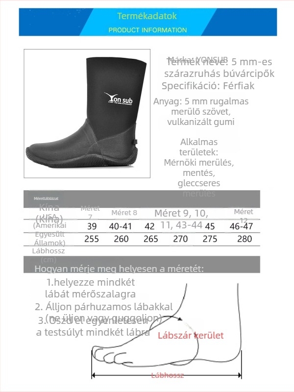 Folyómenti túracipő – neopren felső rész, csúszásmentes gumitalp, magas szár, vulkanizált talp
