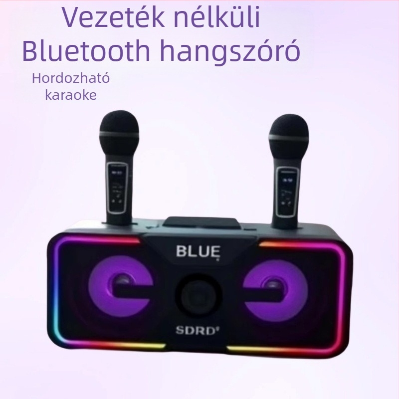 SD215 Bluetooth karaoke hangszóró All-in-One, kettős mikrofon, 30W, Bluetooth 5.0, 100Hz-20kHz, SNR ≥75dB, üzemidő 3–6h