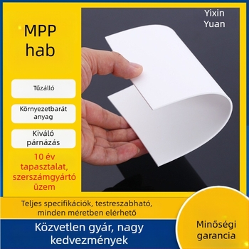 Autóipari akkumulátorcellákhoz MPP hab hátoldalas ragasztóval — lángálló, ütéscsillapító párna, PE+EPE, sűrűség 0,97 g/cm³