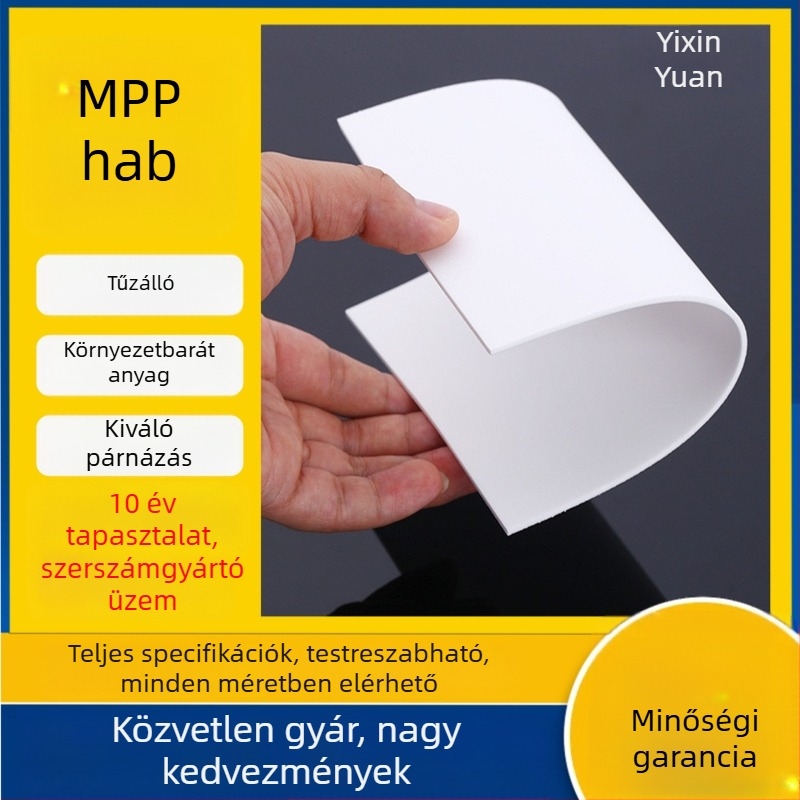 Autóipari akkumulátorcellákhoz MPP hab hátoldalas ragasztóval — lángálló, ütéscsillapító párna, PE+EPE, sűrűség 0,97 g/cm³