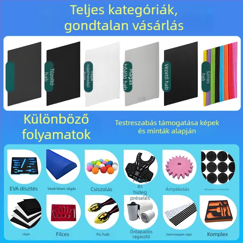 Magas sűrűségű EVA hab tábla és hablemez, egyedi színű EVA anyag, antiszatikus fekete EVA hab