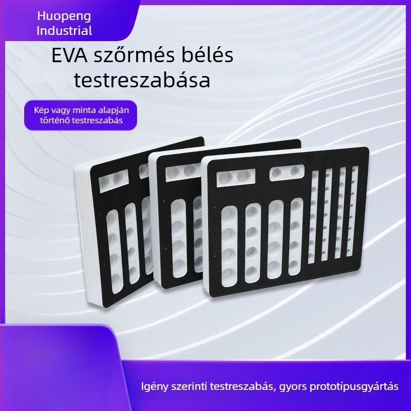 Személyre szabható EVA habpanel magas sűrűségű EVA habbal, tűzálló flockolt EVA habbal és gravírozott belsővel
