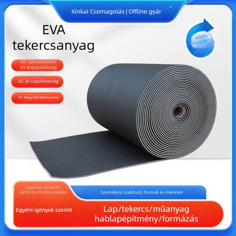 EVA habroló anyag csomagoláshoz — vízálló, nagy sűrűségű, textil-kompozit szivacs, testre szabható, Anju márka, sűrűség 38-80