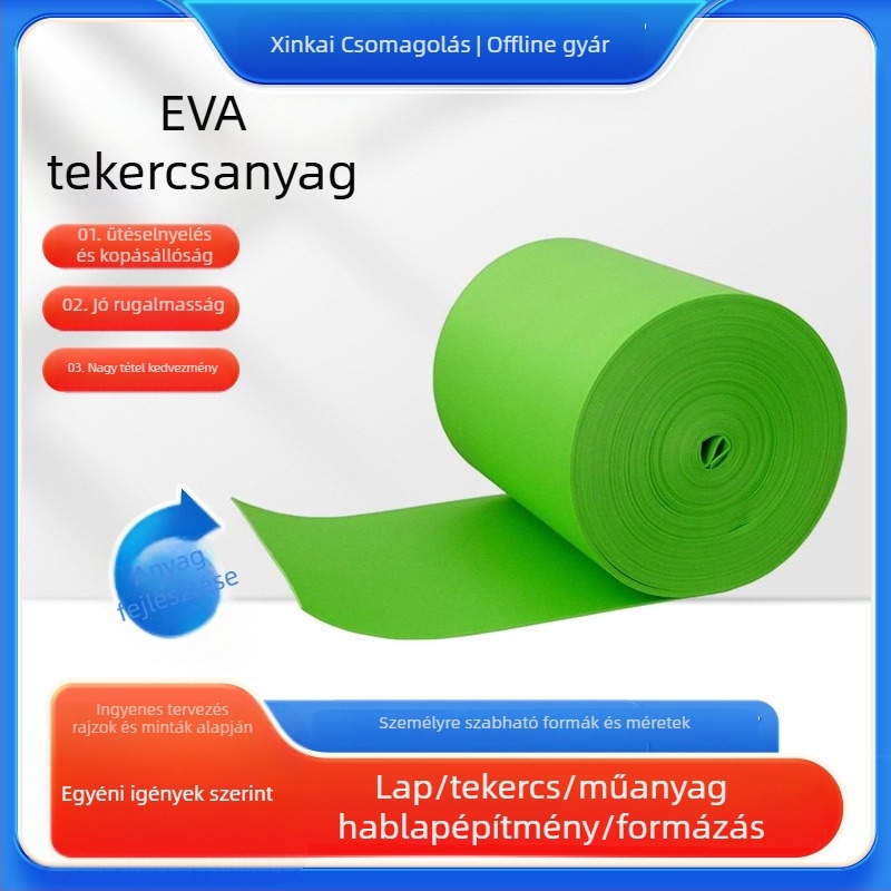 EVA habroló anyag csomagoláshoz — vízálló, nagy sűrűségű, textil-kompozit szivacs, testre szabható, Anju márka, sűrűség 38-80