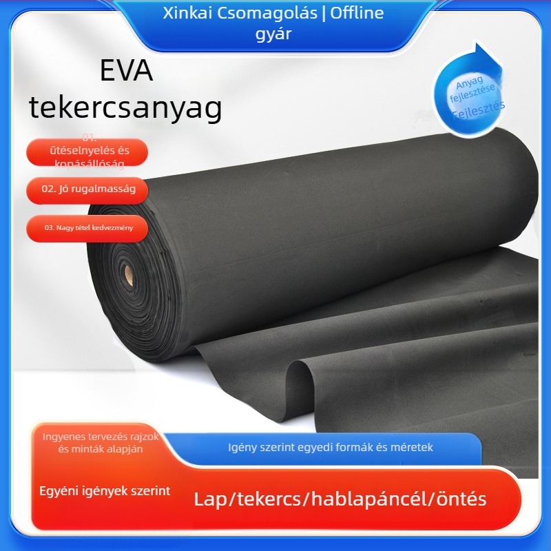 EVA habroló anyag csomagoláshoz — vízálló, nagy sűrűségű, textil-kompozit szivacs, testre szabható, Anju márka, sűrűség 38-80