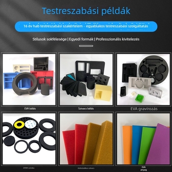 Fekete szivacsos csomagolóhab belső betét és formázás, belső támasz a rezgés elleni védelemhez, testreszabás
