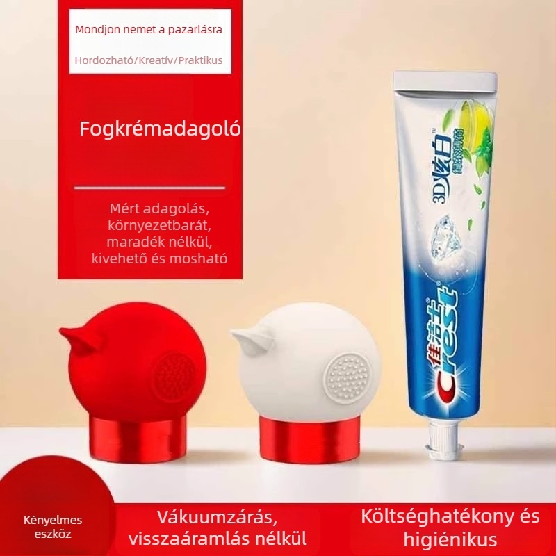 Kézi levehető vákuumos fogkrém adagoló a fürdőszobába – kompatibilis minden fogkrémfejjel és arclemosóval.