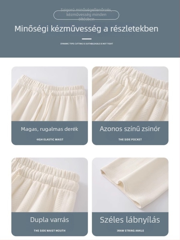 Sötétszürke chenille széles nadrág nőknek, bélelt, laza kötésű herringbone mintázatú, egyenes szabás