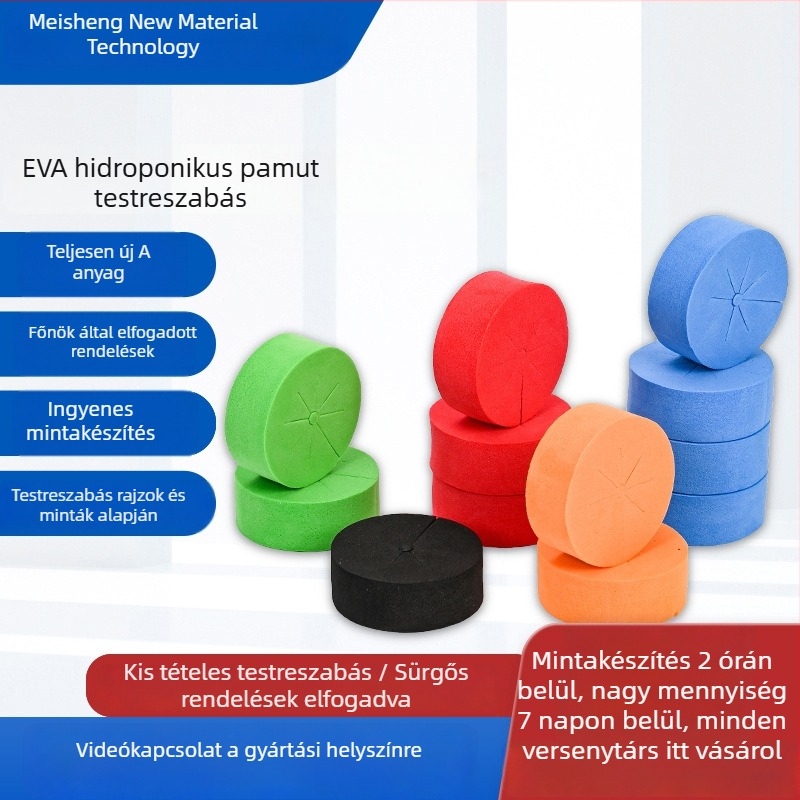 EVA habblokkok talajmentes hidroponiához; nedvességmegőrző szivacs csíranövényekhez