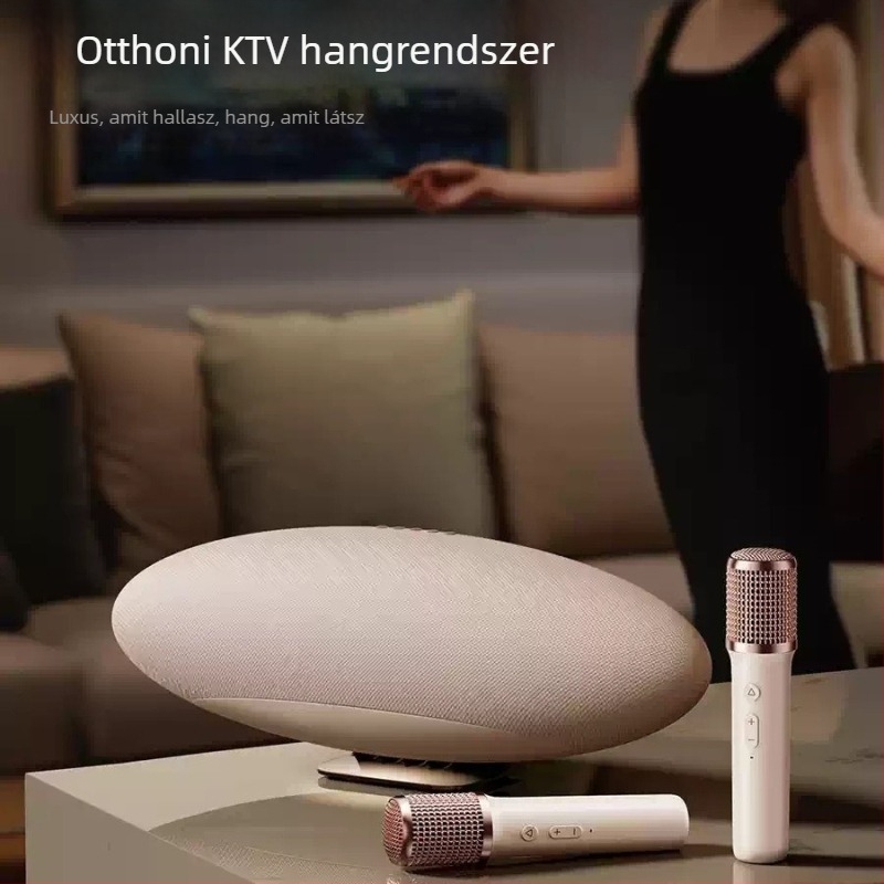 Karaoke hangsugárzó beépített mikrofonnal, 5-dalos rendszer, Bluetooth 5.1, 150Hz-18kHz, SNR ≥60dB, hatótáv 15 m, USB-C tápegység, 4000–6000mAh akkumulátor