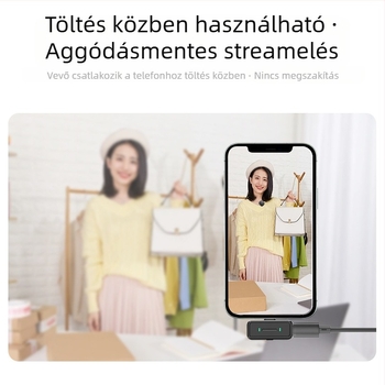 M19 vezeték nélküli lavalier mikrofon élő közvetítéshez – Clip-On, 20Hz-20kHz, 12 óra üzemidő