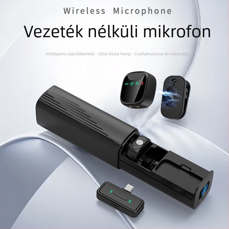 M19 vezeték nélküli lavalier mikrofon élő közvetítéshez – Clip-On, 20Hz-20kHz, 12 óra üzemidő
