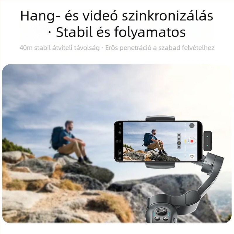 M19 vezeték nélküli lavalier mikrofon élő közvetítéshez – Clip-On, 20Hz-20kHz, 12 óra üzemidő