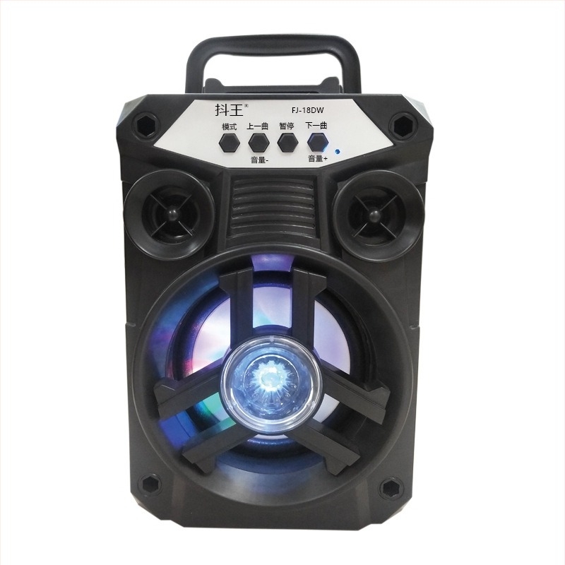 Hordozható Bluetooth karaoke hangszóró beépített mikrofonnal, TF kártya bemenettel, LED világítással, 5W, Bluetooth 5.0, beépített akkumulátor.