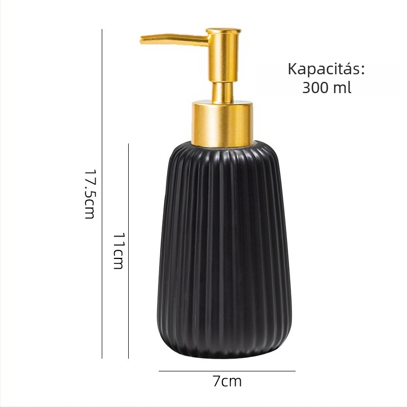 Kerámiából készült szappanadagoló pumpával, 5DECO márka; kerámia test, nyomtatott logó, testreszabás és magáncímke