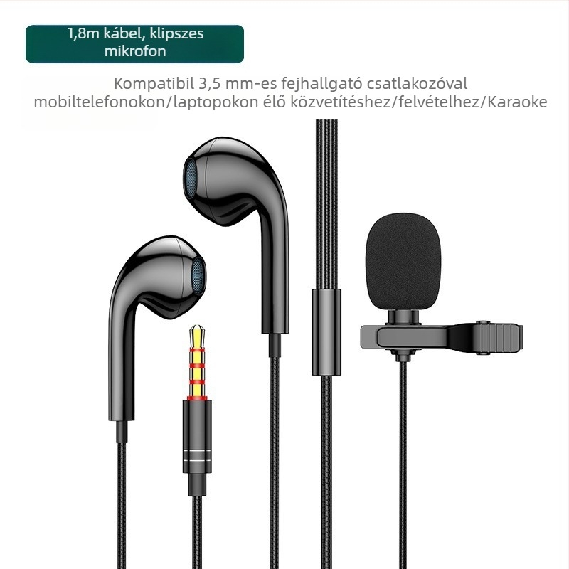 K30 mobil Karaoke mikrofon – 2 az 1-ben fejhallgató mikrofon telefonhoz, vezeték nélküli, omnidirekcionális, frekvenciaválasz 10010