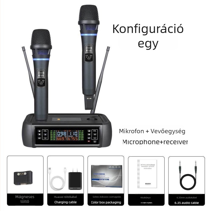 J170 professzionális vezeték nélküli mikrofon, 1-2-es rendszer színpadra, esküvőkre, előadásokhoz, kültéri karaoke