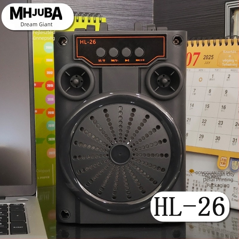 Dream Tyrant hordozható 4 colos Bluetooth hangszóró élénk fényekkel, beépített mikrofonnal és kártya/USB zenei lejátszással