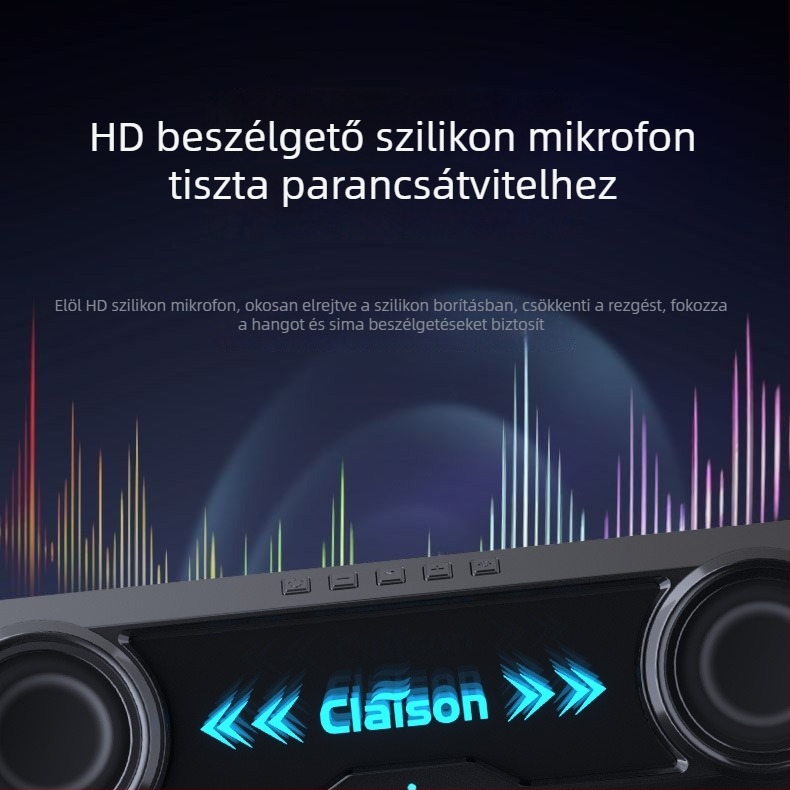Asztali Bluetooth hangszóró USB tápegységgel, Bluetooth 5.3, frekvenciatartomány 100 Hz–20 kHz, SNR ≥85 dB, teljesítmény 6 W