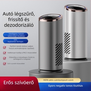 Autó belső levegőtisztító, modell EJ-JHQ05, 5W USB tápegység, 5V, ABS, járműre szerelhető