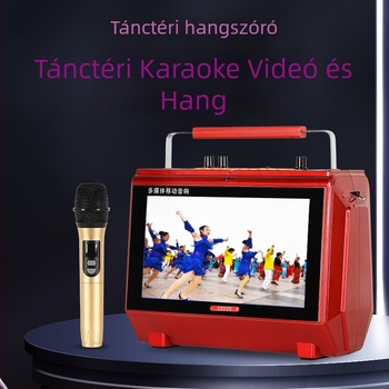 Hordozható Bluetooth hangszóró beépített kijelzővel kültéri használatra