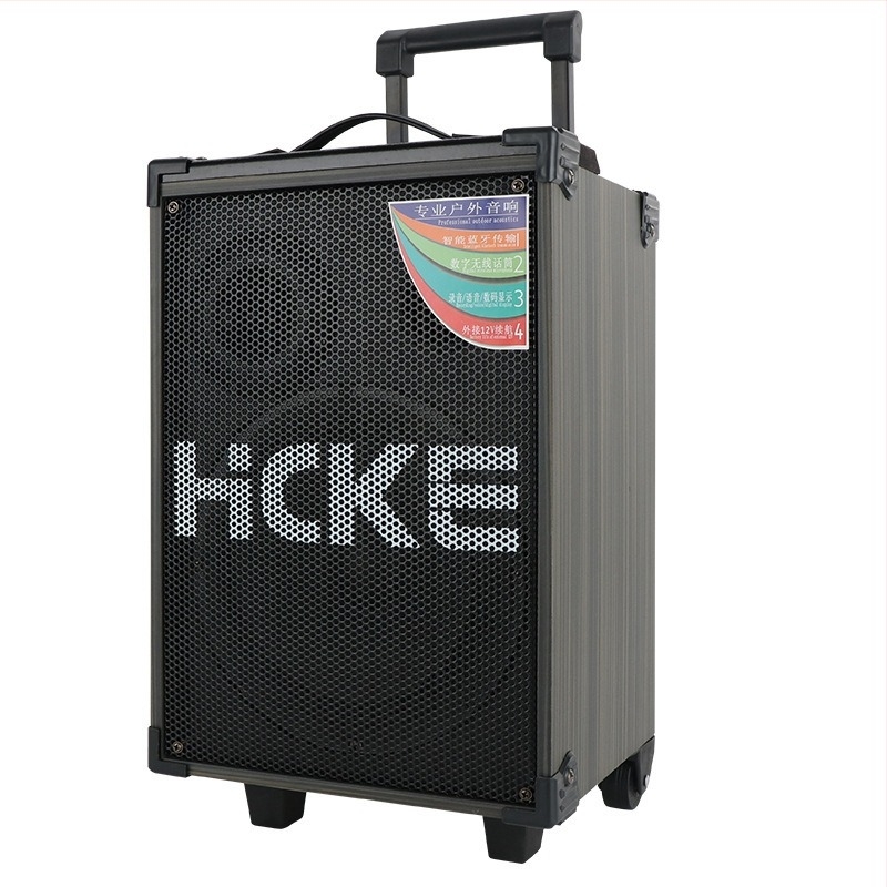 Kültéri Bluetooth hangszóró fából készült házban, 100W, 2 hangszóró, Bluetooth 4.0, beépített akkumulátor 2000-4000 mAh, 60 Hz-15 kHz