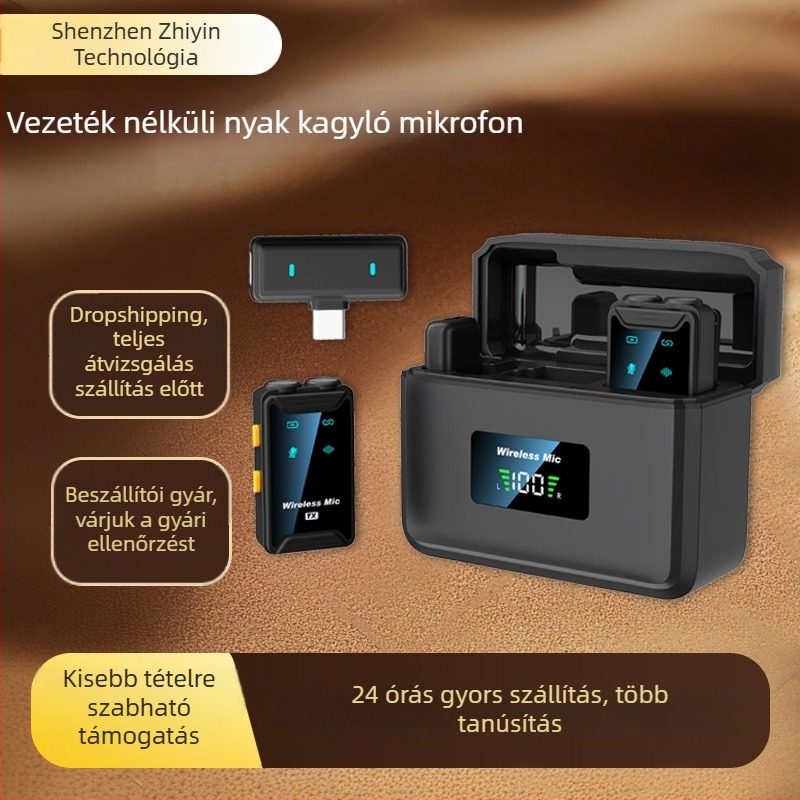 SX22 vezeték nélküli lavalier mikrofon élő közvetítésre, 20 Hz–20 kHz, SNR ≥70 dB, Bluetooth 5.0, beépített akkumulátor nélkül