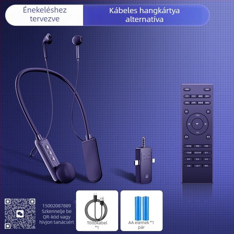 AI hangkártya integrált fejhallgatóval és mikrofonnal élő közvetítésekhez, frekvenciatartomány 20Hz–20kHz, SNR ≥100 dB