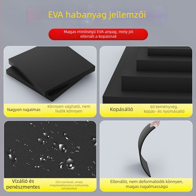 Akkumulátor rekesz ütéscsillapító párnákból álló készlet ragasztómentes, párnázó blokk és buffer hab; 2 db + 1 db; vastagság 5/10/15/20 mm; kivágás a beépítéshez