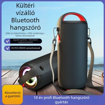 Nagy teljesítményű Bluetooth hangszóró, IPX6 vízálló, 20W kimenet, beépített 4000–6000 mAh akkumulátor, Bluetooth 5.1, frekvenciaválasz 100 Hz–20 kHz