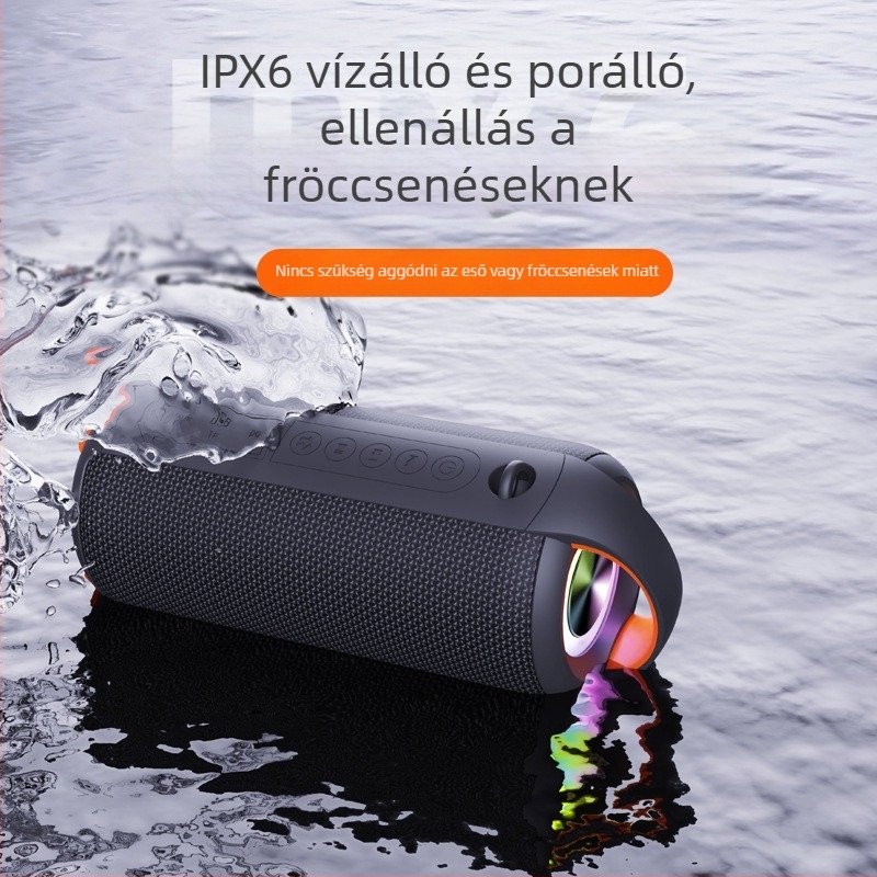 Nagy teljesítményű Bluetooth hangszóró, IPX6 vízálló, 20W kimenet, beépített 4000–6000 mAh akkumulátor, Bluetooth 5.1, frekvenciaválasz 100 Hz–20 kHz