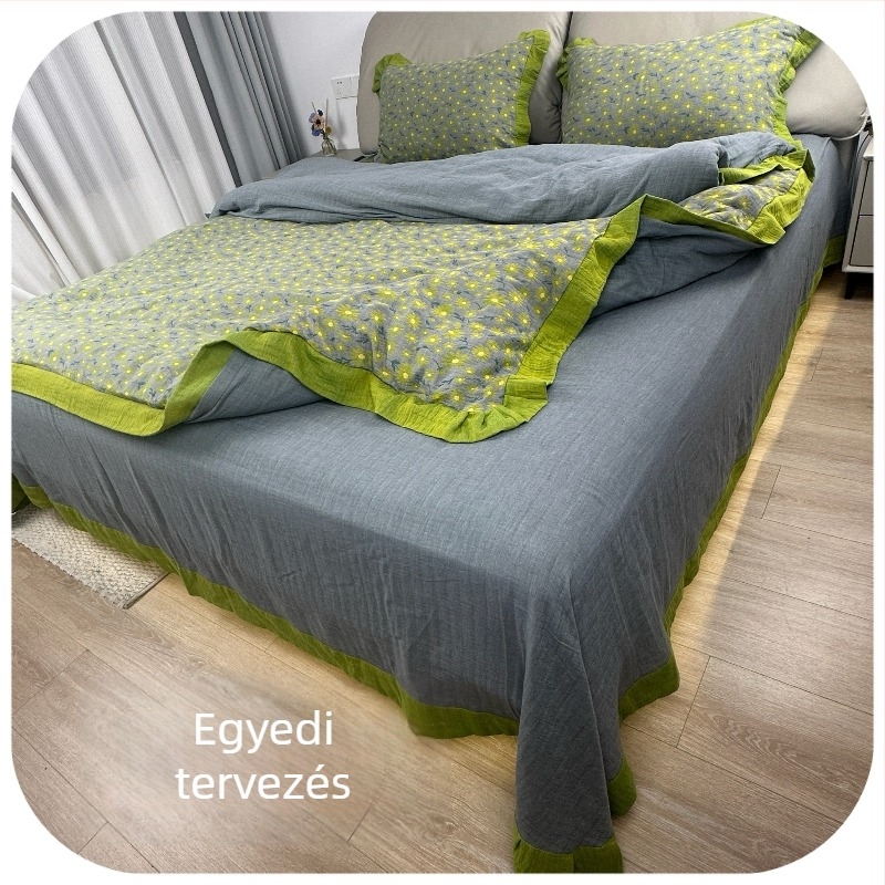 Két rétegű géz anyag, 100% pamut, pásztor virágos mintázat, lágy, bőrbarát és légáteresztő, anyáknak és babáknak egyaránt