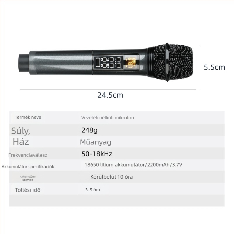 Minden egyben Bluetooth hangszóró vezeték nélkli mikrofonnal hordozható karaokehoz otthon vagy kültéren