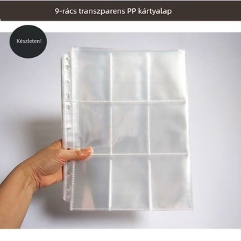 11 lyukas kártyatartó album, 3 rétegű, belső oldalak 9 négyzetes rácsos, PP belső oldalak, testreszabható, 3 lyukhoz illeszkedő
