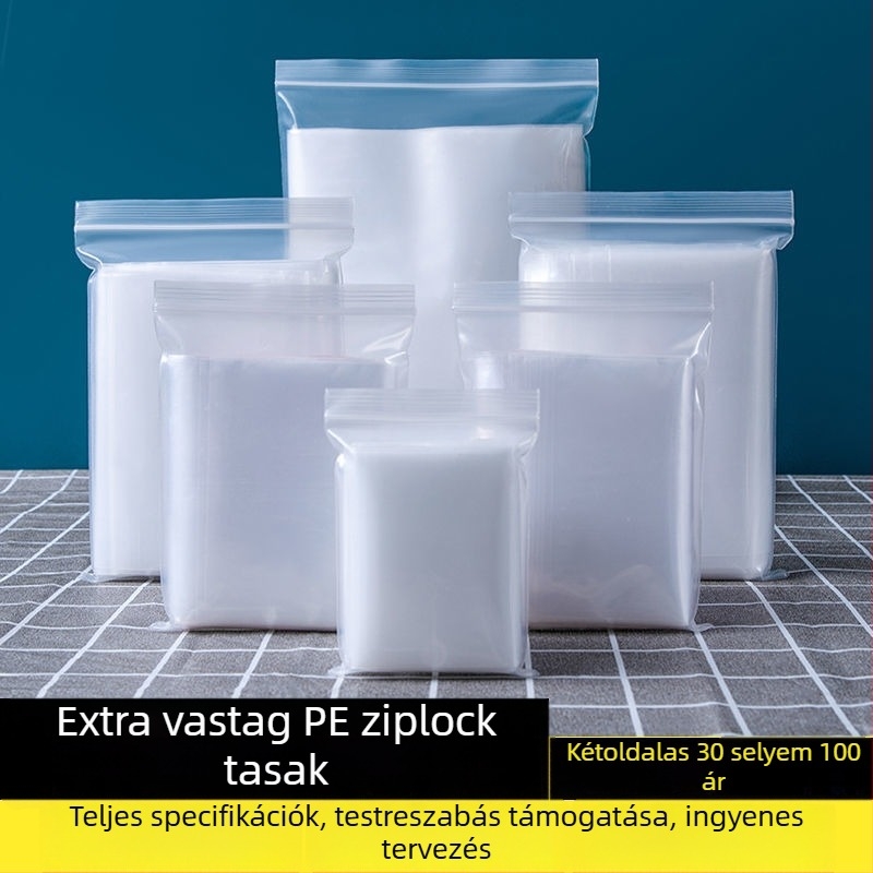 30 mm vastag PE önzáró tasak tenger gyümölcseihez, gyógynövényekhez és száraz árukhoz, otthoni tároláshoz