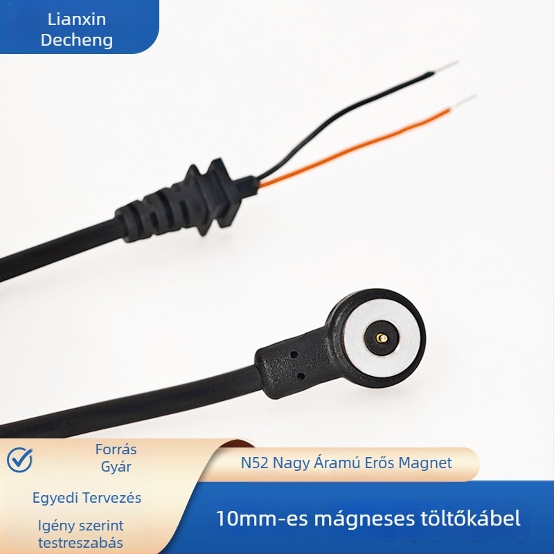 Szögletes mágneses töltőkábel, 10 mm mágneses interfész, N52 magnet, kerek mágneses vezeték, kompatibilis játékokkal, masszírozókkal és kozmetikai eszközökkel