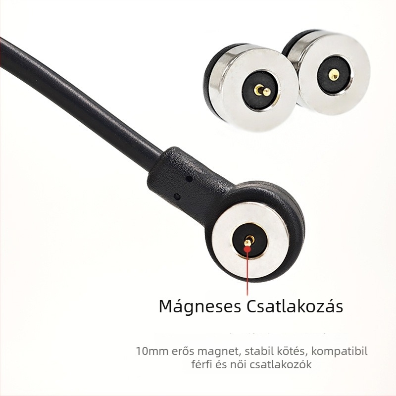 Szögletes mágneses töltőkábel, 10 mm mágneses interfész, N52 magnet, kerek mágneses vezeték, kompatibilis játékokkal, masszírozókkal és kozmetikai eszközökkel