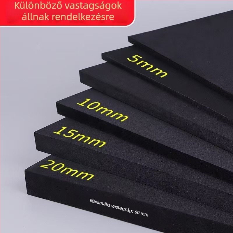 Fekete EVA hablap, EVA hablapból kivágott lemez, ütéscsillapító párna, nyomtatási lehetőség