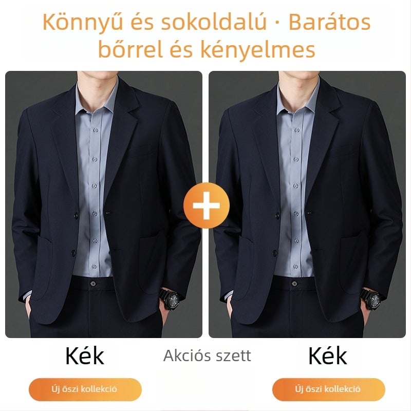 Romon férfi casual zakó, álló gallér, egygombos zárás, bő szabás, vékony anyag, fő anyag: len