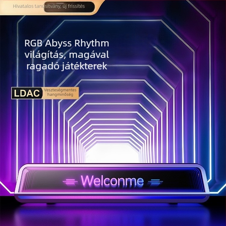Asztali Bluetooth számítógépes hangszórók, 2.0 sztereó, mély basszus, RGB világítás, beépített akkumulátor, USB-C tápegység